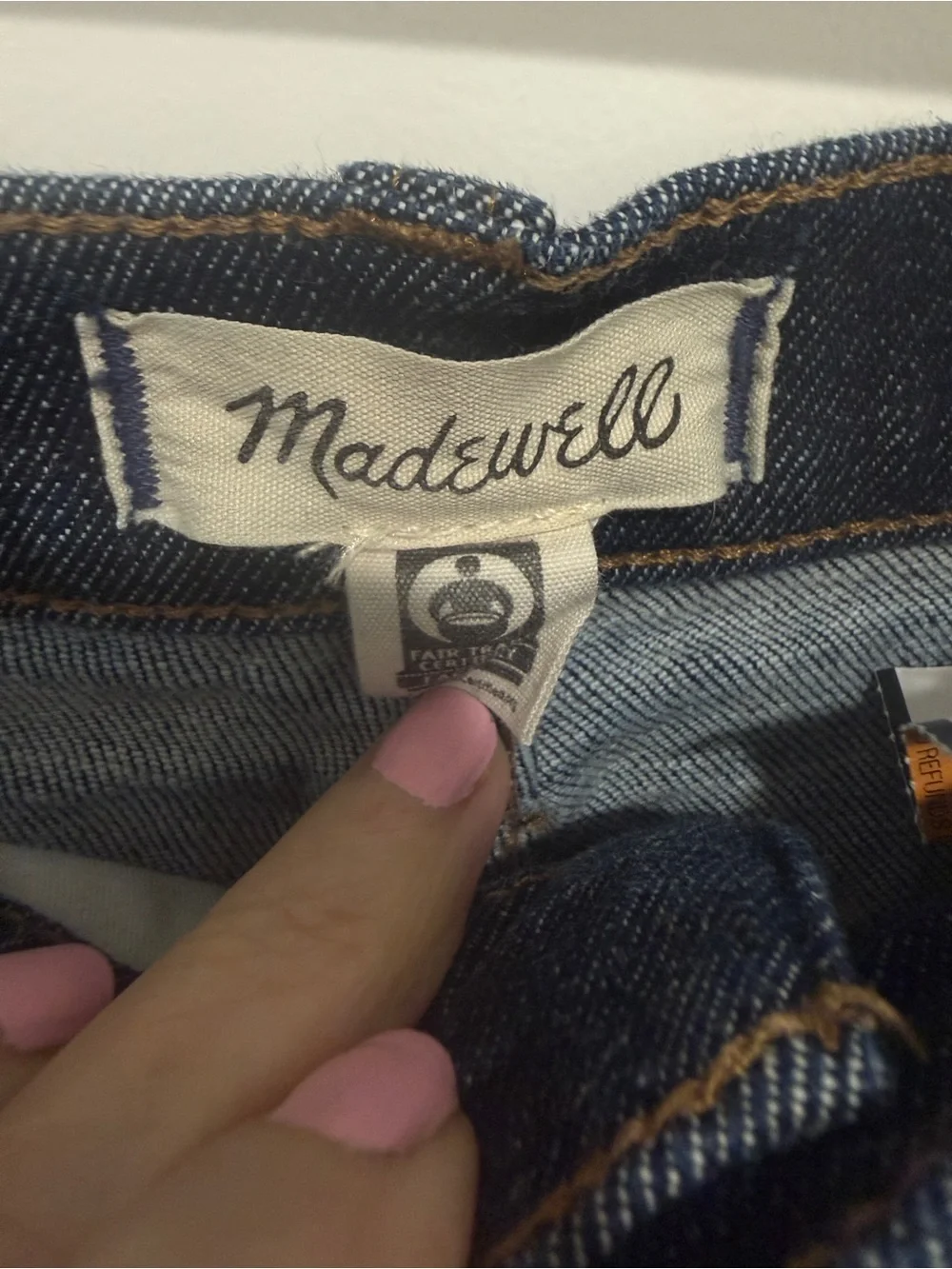Madewell The Perfect Vintage Flare Dark Blue Jeans with Copper Rivets